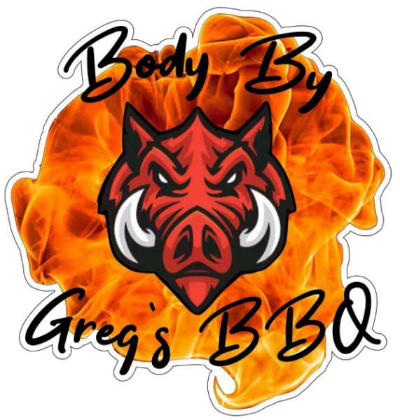 Grag's North Carolina BBQ stickers in two sizes